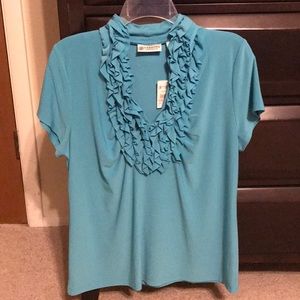 Ruffle neck blouse NWT